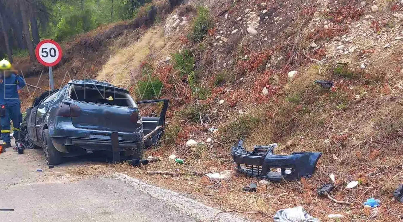 Εύβοια τροχαίο, καταστράφηκε, αυτοκίνητο