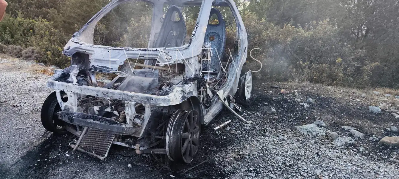 Εύβοια: Αυτοκίνητο κάηκε ολοσχερώς