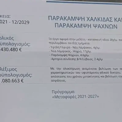 Μετά από 3 δεκαετίες αναμονής, πολλοί ρωτούν αν ξεκίνησαν τα έργα για την Παράκαμψη Χαλκίδας