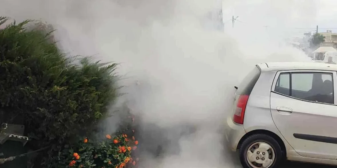 Πανικός από καπνούς σε δρόμο της Χαλκίδας