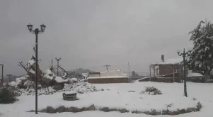 Χωριό της Εύβοιας με χιόνι