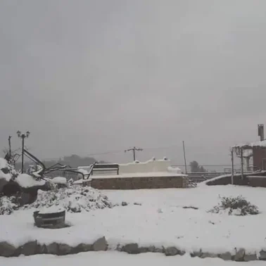 Χωριό της Εύβοιας με χιόνι