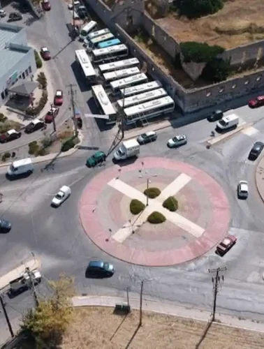 Ο κυκλικός κόμβος της Χαλκίδας από ψηλά